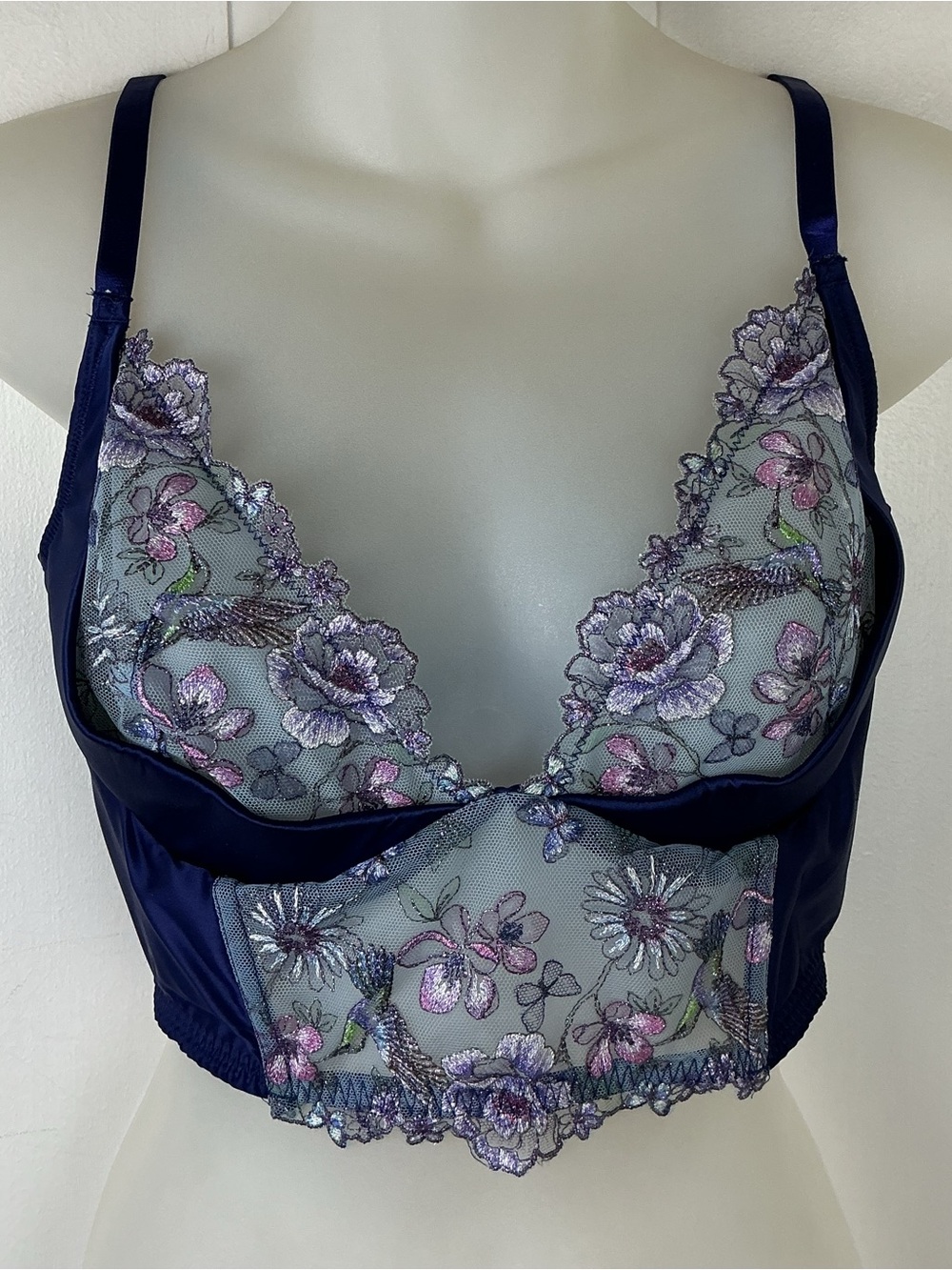 NWT Victoria’s Secret VERY SEXY Hummingbird Embroidery Corset Top Bra Top 34DD